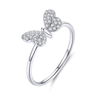 Royal Fashion prsten Třpytivý motýl SCR621 Velikost: 8 (EU: 57-58)