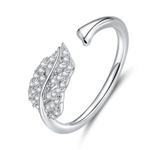 Royal Fashion nastavitelný prsten Svítivý lístek SCR614 Velikost: Univerzální 52-60 mm