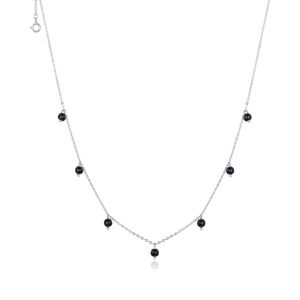 Royal Fashion náhrdelník Černé korálky SCN392