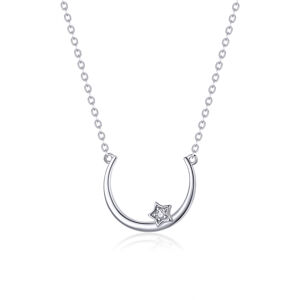 Royal Fashion Emporial minimalistický náhrdelník Měsíc a hvězda SCN382