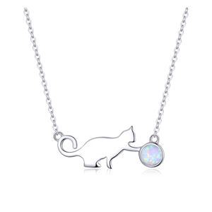 Emporial stříbrný náhrdelník Milovaná kočka SCN395