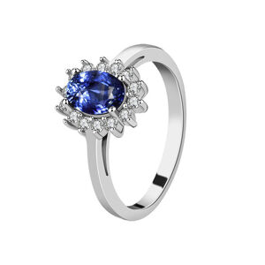 Emporial stříbrný rhodiovaný prsten Safírová elegance MA-R0408-SILVER-BLUE Velikost: 5 (EU: 49-50)