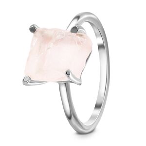 Royal Exklusive Emporial luxusní stříbrný rhodiovaný prsten Raw s růžovým krystalem Rose Velikost: 5 (EU: 49-50)