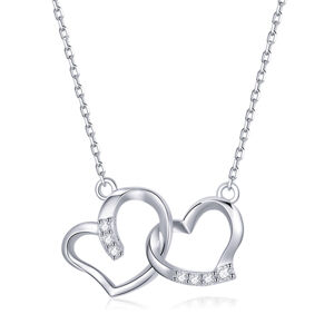 Emporial stříbrný náhrdelník Spojené srdce SCN461