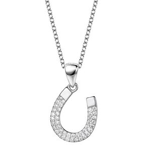 Emporial stříbrný rhodiovaný náhrdelník Třpytivá podkova pro štěstí HA-YJXZ131