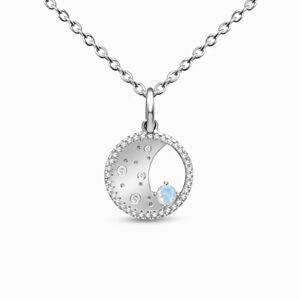 Royal Exklusive Royal Fashion stříbrný rhodiovaný náhrdelník Měsíční poklad s drahokamy Moonstone GU-DR22121N-SILVER-MOONSTONE