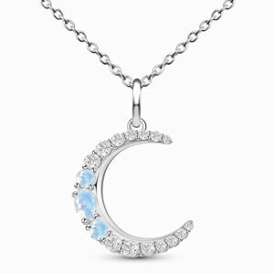 Royal Exklusive Royal Fashion stříbrný rhodiovaný náhrdelník Měsíc s drahokamem Moonstonem GU-DR22122N-SILVER-MOONSTONE