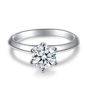 Royal Fashion stříbrný rhodiovaný prsten s drahokamem moissanitem HA-XJZ001-SILVER-MOISSANITE Velikost: 10 (EU: 61-63)