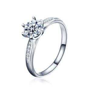 Royal Fashion stříbrný rhodiovaný prsten s drahokamem moissanitem HA-XJZ021-SILVER-MOISSANITE Velikost: 10 (EU: 61-63)