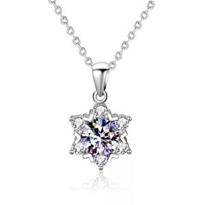 Royal Fashion stříbrný rhodiovaný náhrdelník s drahokamem moissanitem HA-XMZ002-SILVER-MOISSANITE-ZIRCON