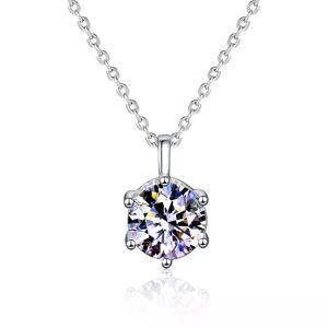 Royal Fashion stříbrný rhodiovaný náhrdelník s drahokamem moissanitem HA-XMZ004-SILVER-MOISSANITE