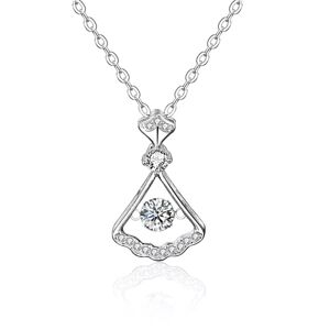 Royal Fashion stříbrný rhodiovaný náhrdelník s drahokamem moissanitem HA-XMZ007-SILVER-MOISSANITE-ZIRCON