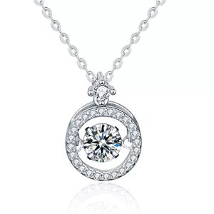 Royal Fashion stříbrný rhodiovaný náhrdelník s drahokamem moissanitem HA-XMZ011-SILVER-MOISSANITE-ZIRCON