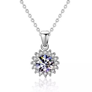 Royal Fashion stříbrný rhodiovaný náhrdelník s drahokamem moissanitem HA-XMZ001-SILVER-MOISSANITE-ZIRCON