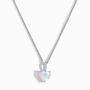 Royal Exklusive Royal Fashion stříbrný rhodiovaný náhrdelník Srdce s drahokamem Moonstonem a drahokamy topazy GU-DR20246N-SILVER-MOONSTONE-TOPAZ