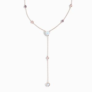 Royal Exklusive Royal Fashion náhrdelník Kreativita 18k růžové zlato Vermeil s drahokamy moonstony růženíny a ametysty GU-DR24617N-ROSEGOLD-MOONSTONE…