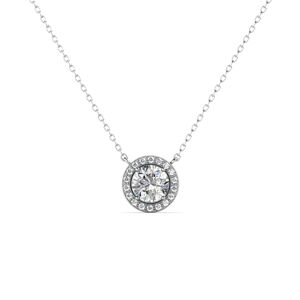 Emporial stříbrný pozlacený náhrdelník Měsíc s drahokamem moissanitem MP023