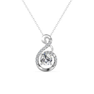 Emporial stříbrný pozlacený náhrdelník s drahokamem moissanitem MP030