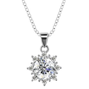 Emporial stříbrný pozlacený náhrdelník s drahokamem moissanitem MP048