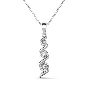 Emporial stříbrný pozlacený náhrdelník s drahokamem moissanitem MP089