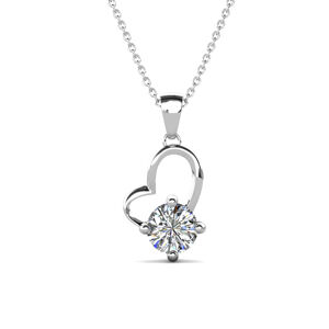 Emporial stříbrný pozlacený náhrdelník Srdce s drahokamem moissanitem MP099