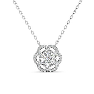 Emporial stříbrný pozlacený náhrdelník Květina s drahokamem moissanitem MP093