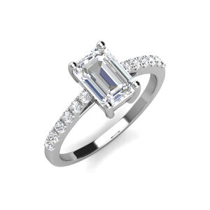 Royal Fashion stříbrný pozlacený prsten s drahokamem moissanitem MR099 Velikost: 5 (EU: 49-50)