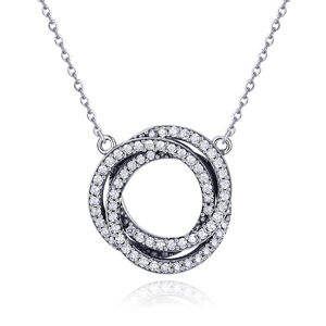 Royal Fashion stříbrný náhrdelník Kruhy lásky SCN259