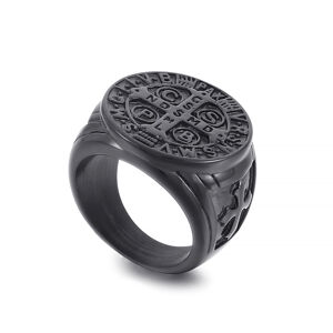 Royal Fashion pánský černý prsten Kříž KR107709-WGDM Velikost: 7 (EU: 54-56)