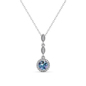 Royal Fashion stříbrný pozlacený náhrdelník Alexandrit DGPS0030-WG