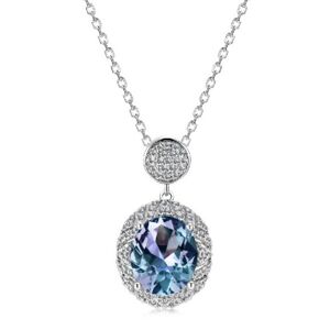 Royal Fashion stříbrný pozlacený náhrdelník Alexandrit DGPS0043-WG