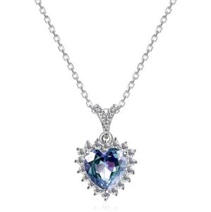 Royal Fashion stříbrný pozlacený náhrdelník Alexandrit DGPS0056-WG