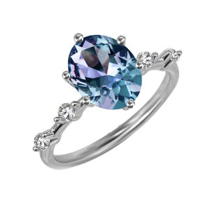Royal Fashion stříbrný pozlacený prsten Alexandrit DGRS0018-WG Velikost: 8 (EU: 57-58)