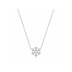Linda's Jewelry Stříbrný náhrdelník se zirkony Vločka Ag 925/1000 INH067