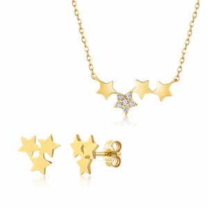 SOFIE zlatý set náhrdelník a náušnice hvězdy NB9NBG-0045+NB9NBG-0024