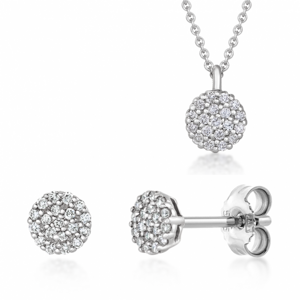 SOFIA zlatý set náhrdelník a náušnice s diamanty UDPD26350-W-NH+UDER23017W-H-I1