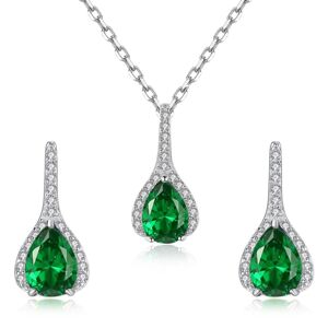 Linda's Jewelry Zvýhodněná sada šperků Ryzí Zelená Ag 925/1000 IS077