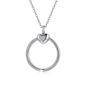 Linda's Jewelry Stříbrný náhrdelník Kruh Lásky DIY Ag 925/1000 INH170