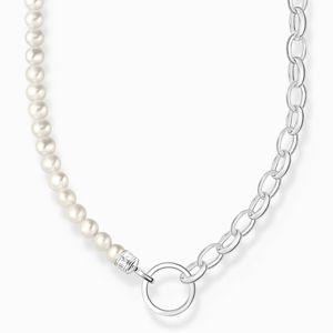 THOMAS SABO náhrdelník na charm White pearls and chain links KE2188-082-14