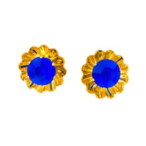 Linda's Jewelry Náušnice Simple Květ pecky chirurgická ocel IN045 Barva: Světlé modrá
