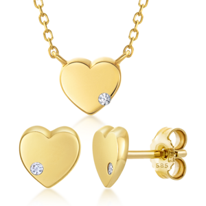 SOFIA zlatý set náušnice a náhrdelník NB4-SOFE0003+NB9NBG-0023