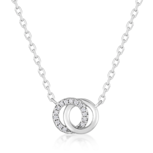 SOFIA stříbrný náhrdelník spojené kruhy IS028CT647RHWH